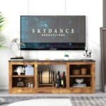 Modern Marble-Style 58-Inch TV Stand with Open Storage