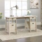 Farmhouse Oak Executive Desk with Storage and Filing Cabinets 9 Farmhouse Oak Executive Desk with Storage and Filing Cabinets