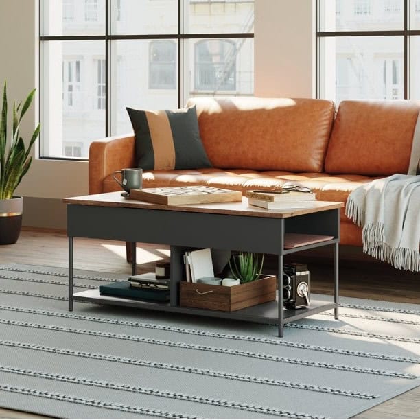 Lift-Top Coffee Table with Hidden Storage and Lower Shelf 5 Lift-Top Coffee Table with Hidden Storage and Lower Shelf - Image 5