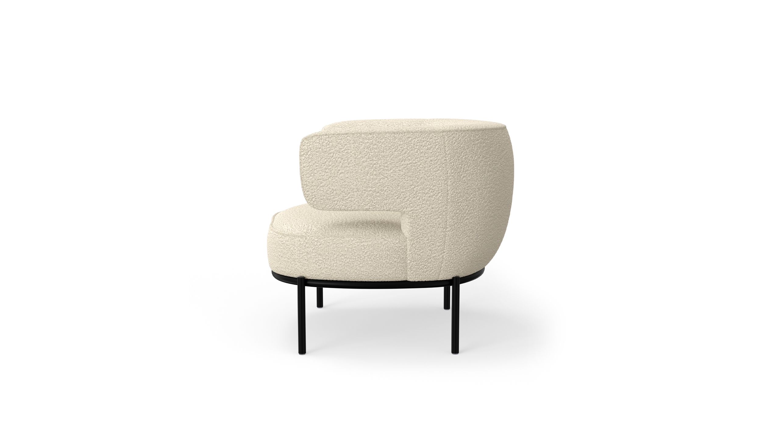 FINN Cream Boucle Lounge Chair Black Steel Base 3 FINN Cream Boucle Lounge Chair Black Steel Base - Image 3