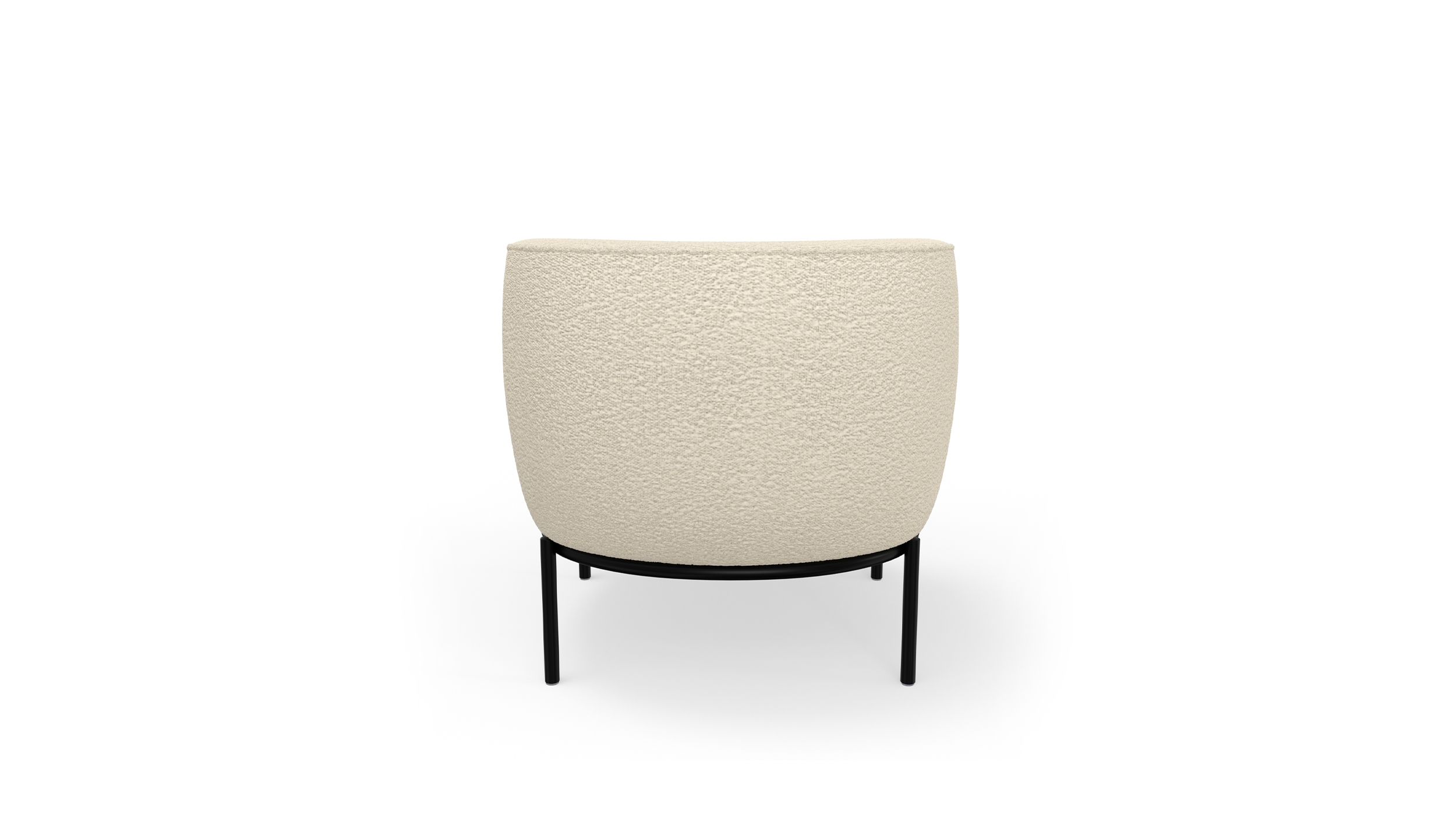 FINN Cream Boucle Lounge Chair Black Steel Base 4 FINN Cream Boucle Lounge Chair Black Steel Base - Image 4