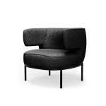 FINN Licorice Boucle Lounge Chair Black Powder Coated Base 6 FINN Licorice Boucle Lounge Chair Black Powder Coated Base