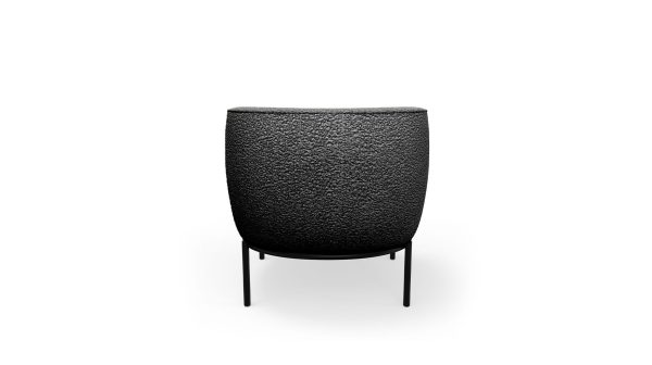FINN Licorice Boucle Lounge Chair Black Powder Coated Base 3