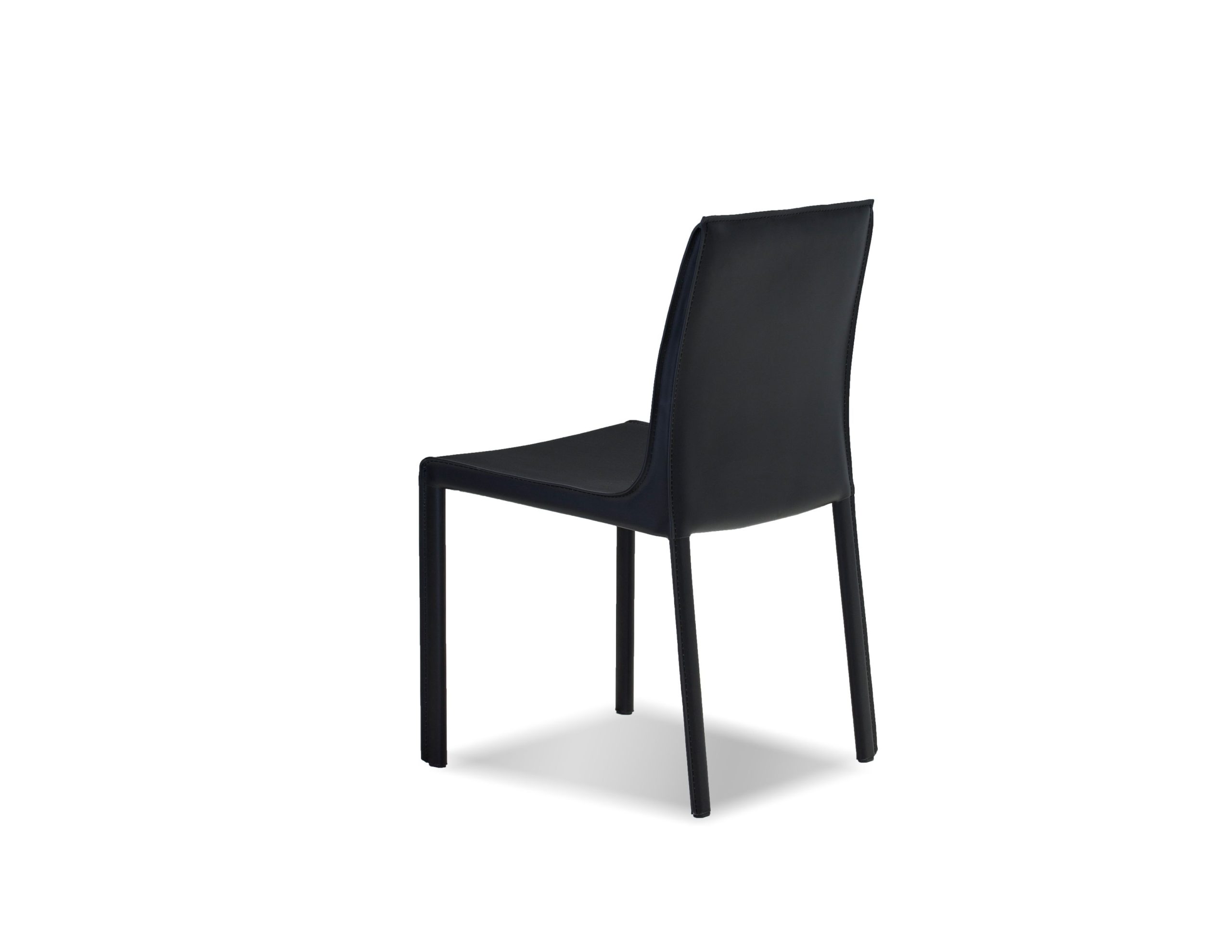 FLEUR Black Leather Dining Chair Set 3 FLEUR Black Leather Dining Chair Set - Image 3