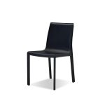 FLEUR Black Leather Dining Chair Set 4 FLEUR Black Leather Dining Chair Set