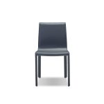 FLEUR Grey Leather Dining Chair Steel Frame 5 FLEUR Grey Leather Dining Chair Steel Frame