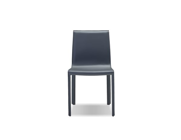FLEUR Grey Leather Dining Chair Steel Frame 1 2