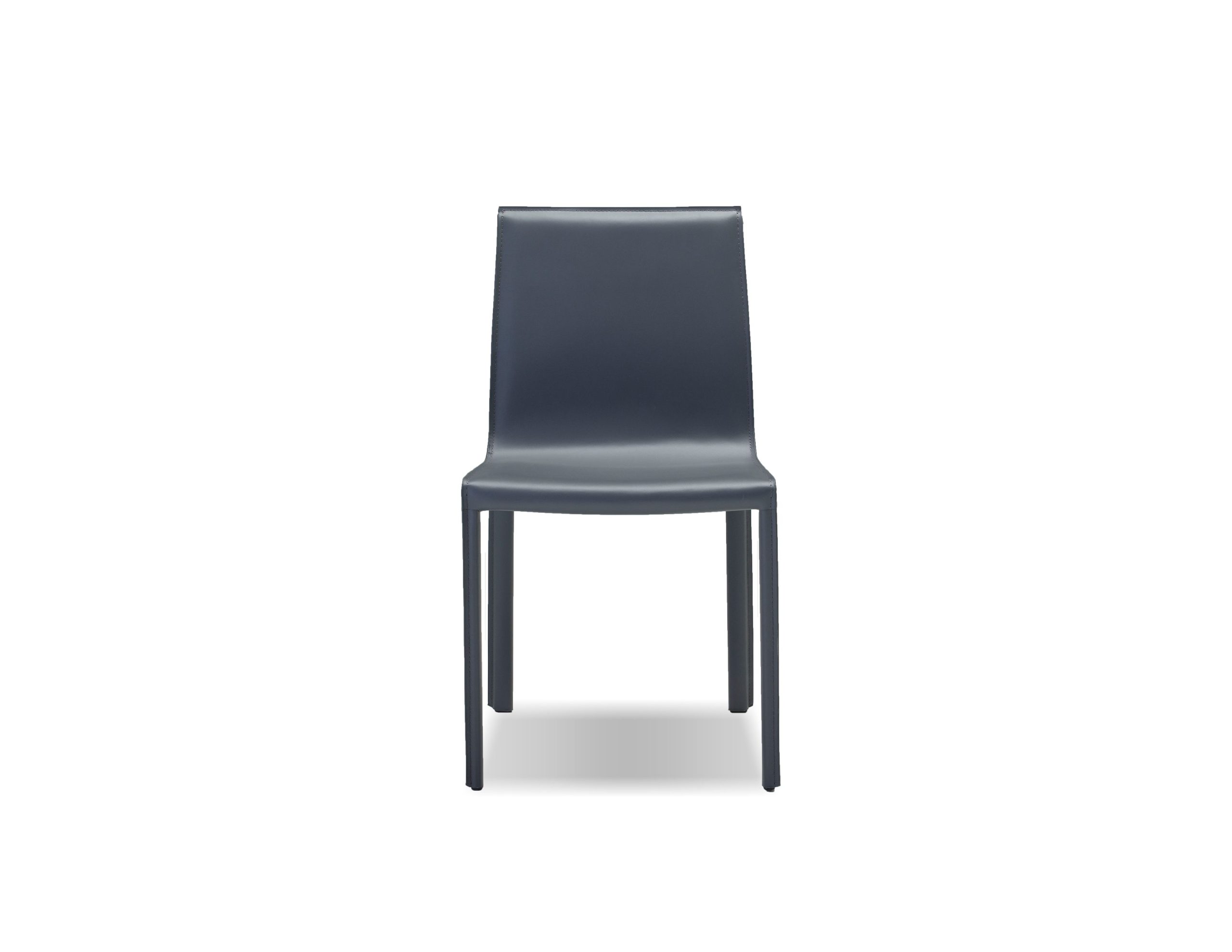 FLEUR Grey Leather Dining Chair Steel Frame 2 FLEUR Grey Leather Dining Chair Steel Frame - Image 2
