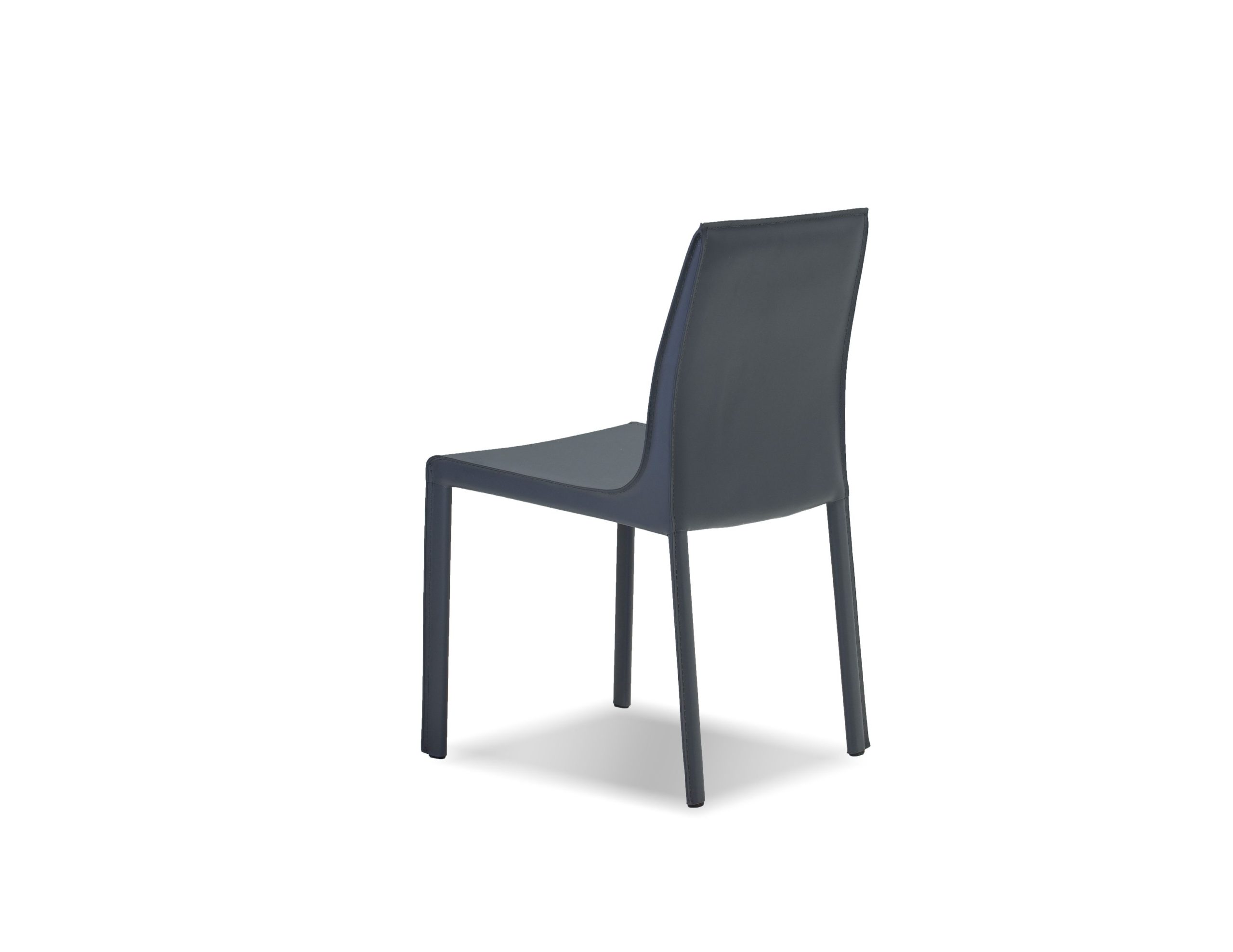 FLEUR Grey Leather Dining Chair Steel Frame 3 FLEUR Grey Leather Dining Chair Steel Frame - Image 3
