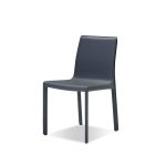 FLEUR Grey Leather Dining Chair Steel Frame 4 FLEUR Grey Leather Dining Chair Steel Frame