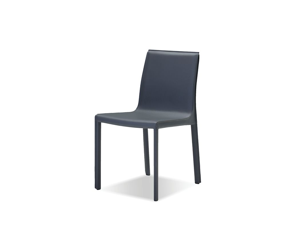 FLEUR Grey Leather Dining Chair Steel Frame 1 FLEUR Grey Leather Dining Chair Steel Frame