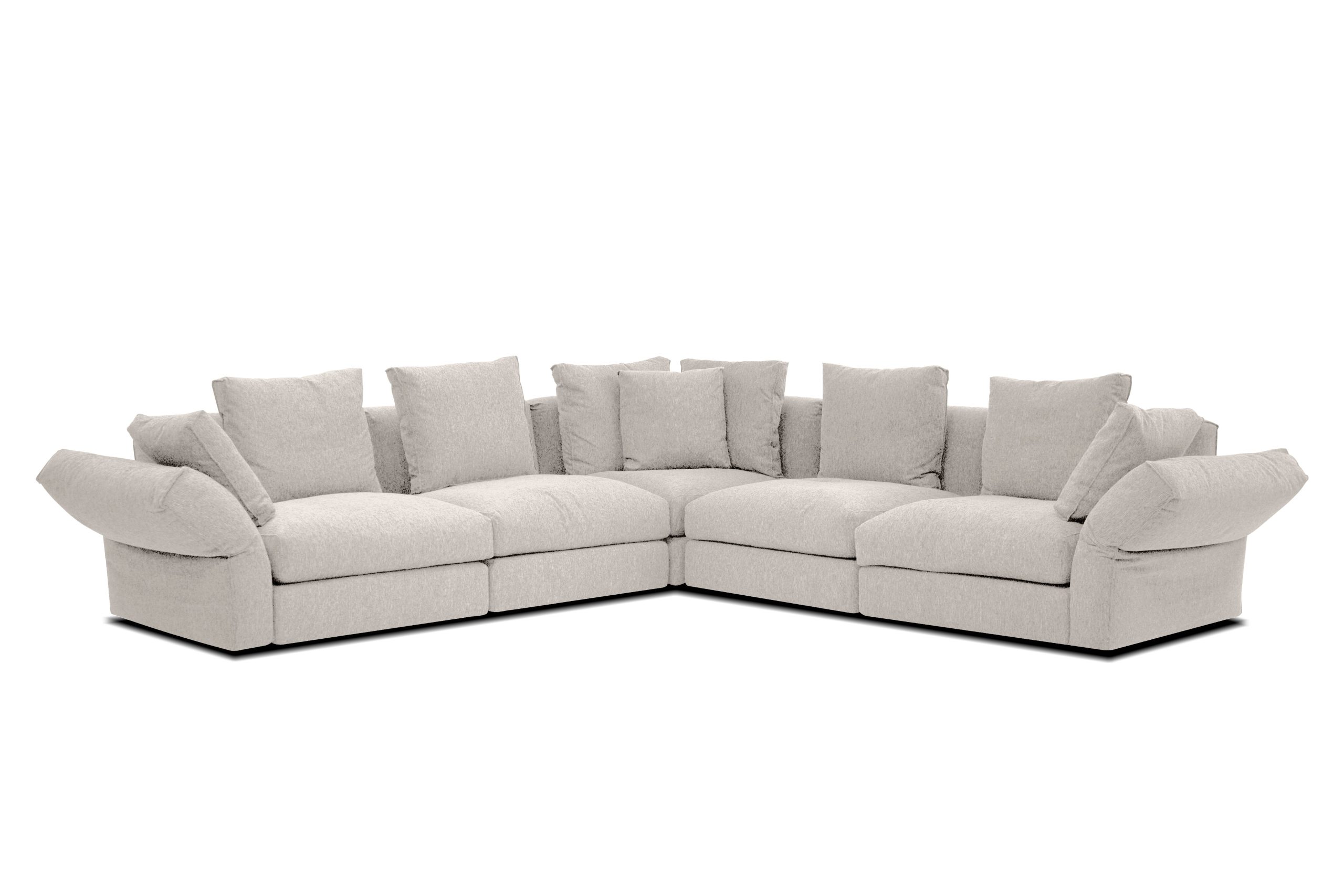 FLEX Ivory Fabric Sectional with Adjustable Armrest 2 FLEX Ivory Fabric Sectional with Adjustable Armrest - Image 2