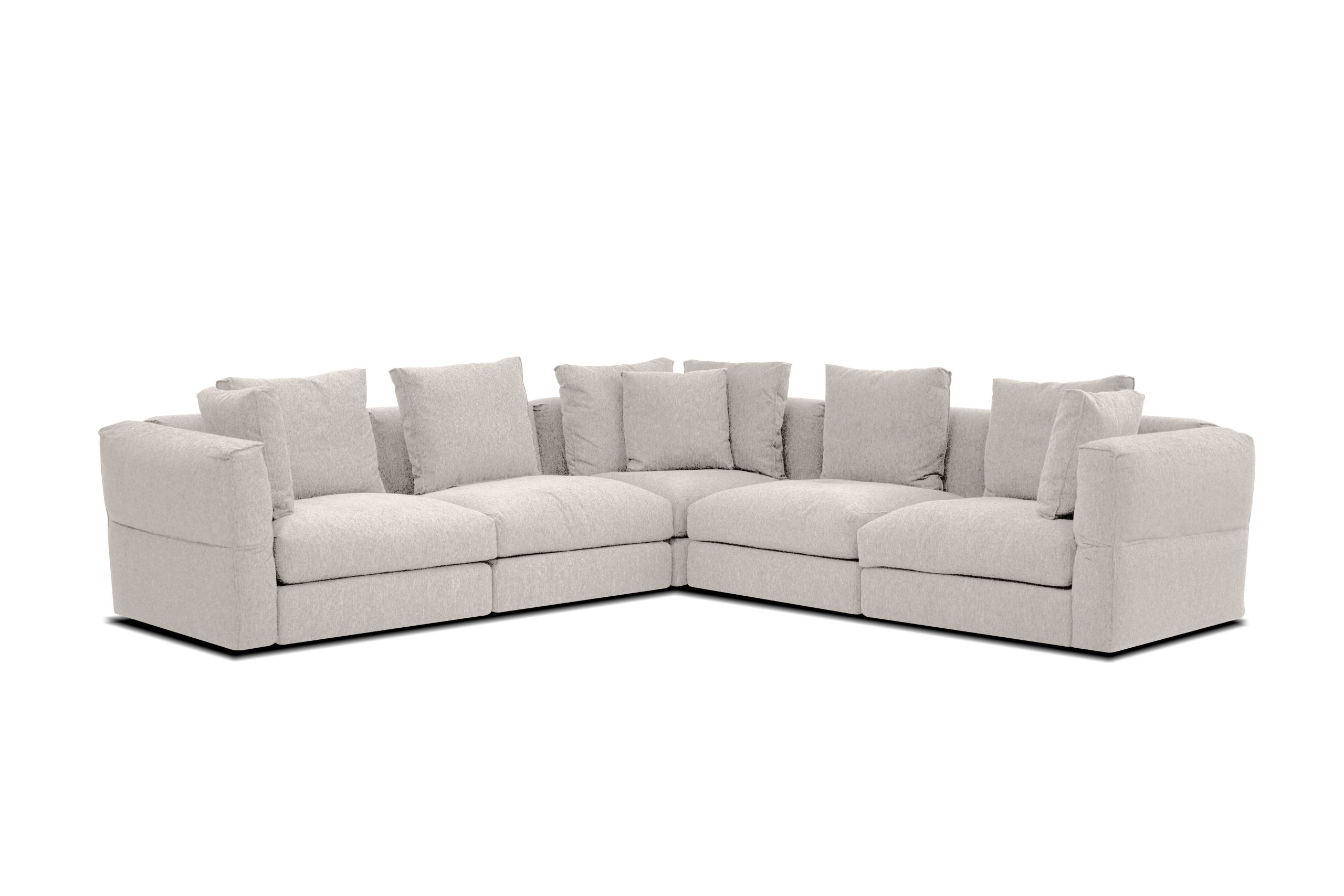 FLEX Ivory Fabric Sectional with Adjustable Armrest 1 FLEX Ivory Fabric Sectional with Adjustable Armrest
