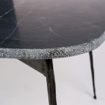 FLINT Large Black Marquina Marble Coffee Table with Metal Legs