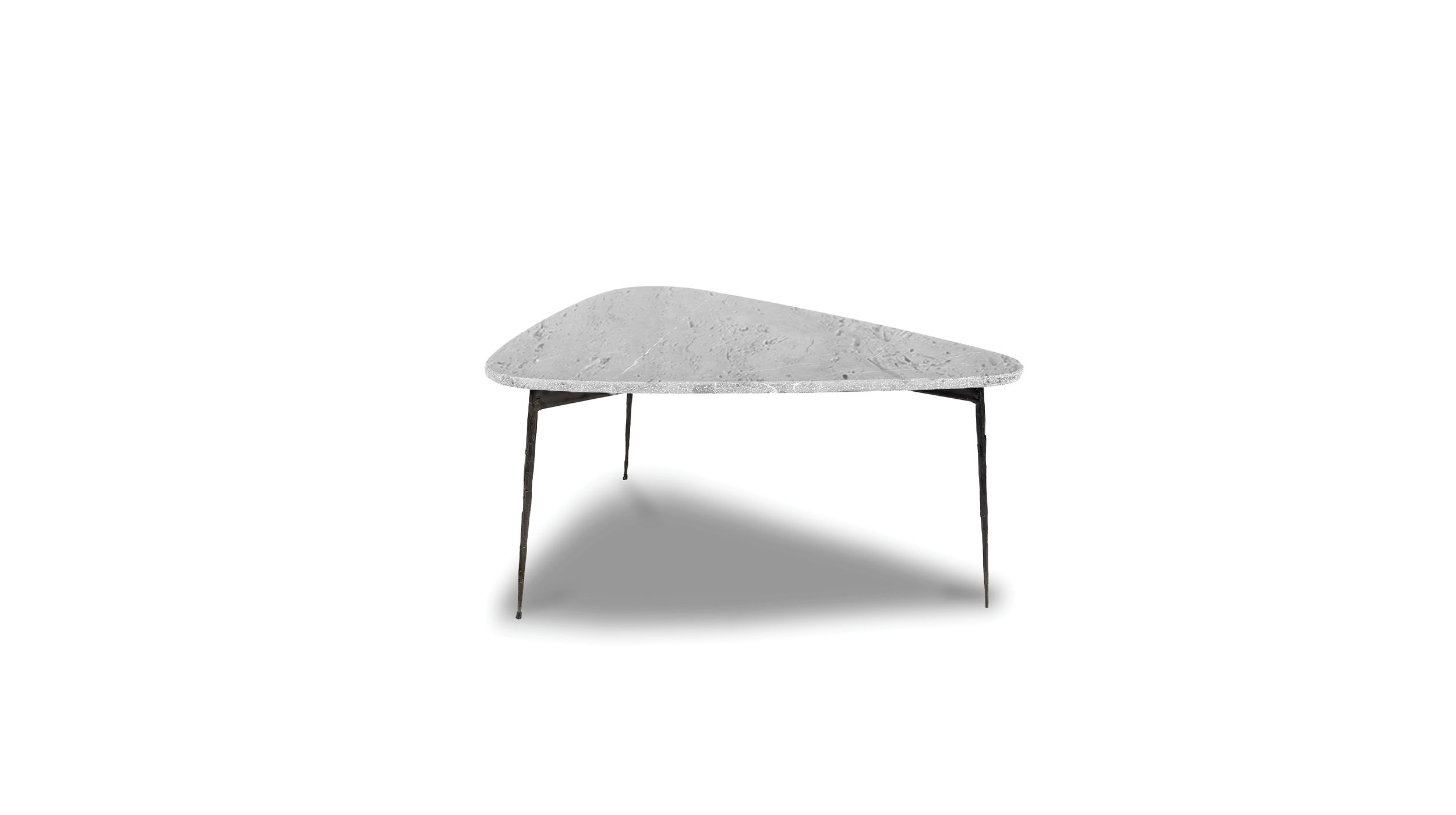 FLINT Small Grey Marble Coffee Table with Black Legs 1 FLINT Small Grey Marble Coffee Table with Black Legs