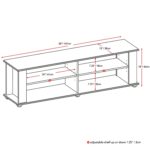Modern Black TV Stand with Adjustable Shelves Fits 68-inch TVs