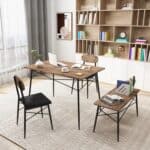 Rustic 4-Piece Dining Set with Table Chairs and Bench (Set of 4)