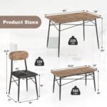 Rustic 4-Piece Dining Set with Table Chairs and Bench (Set of 4)