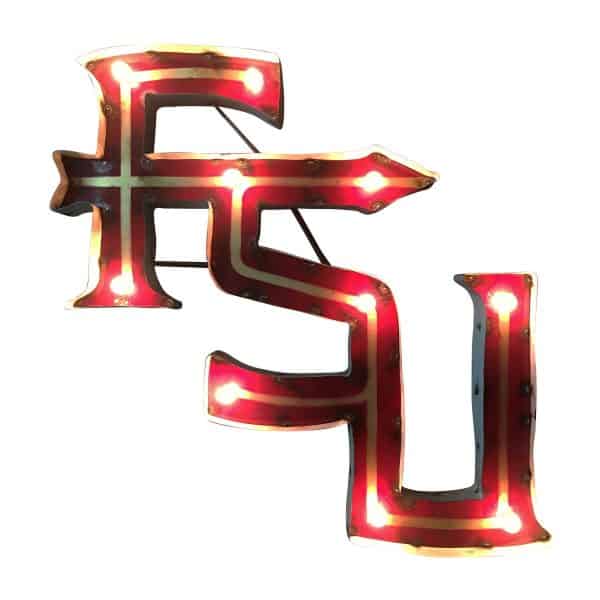 FSU Logo Lighted Recycled Metal Sign 2