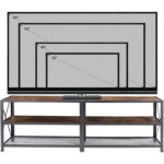 55-Inch Industrial Metal Wood TV Stand Fits Up to 65-Inch