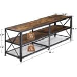 55-Inch Industrial Metal Wood TV Stand Fits Up to 65-Inch