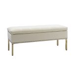 Fabio Ivory Velvet Tufted Flip Top Storage Bench 7 Fabio Ivory Velvet Tufted Flip Top Storage Bench
