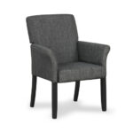 Modern Upholstered Guest Chair with Armrests and Rubber Wood Legs