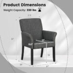 Modern Upholstered Guest Chair with Armrests and Rubber Wood Legs