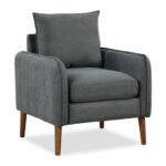 Gray Mid-Century Modern Upholstered Sofa Chair with Removable Cushions 10 Gray Mid-Century Modern Upholstered Sofa Chair with Removable Cushions