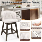 Swivel Upholstered Counter Height Bar Stools with Footrest (Set of 2)