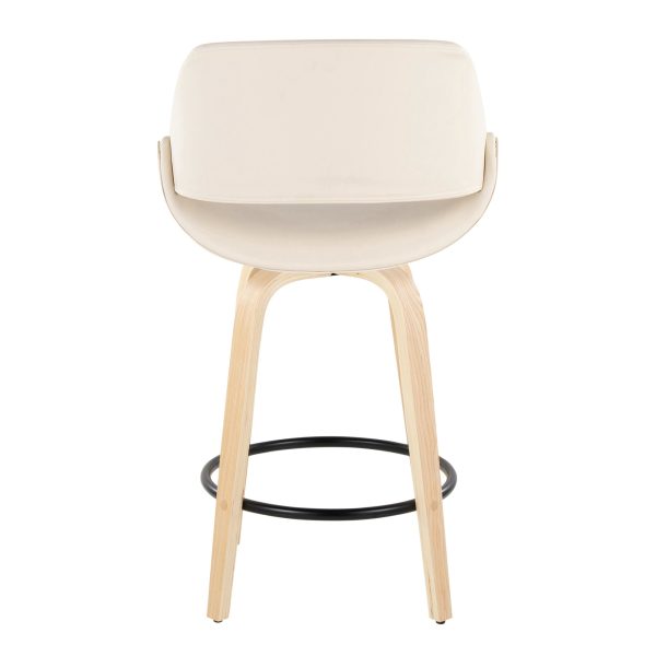 Fabrico 26 Inch Cream Contemporary Swivel Counter Stools Set of 2 6