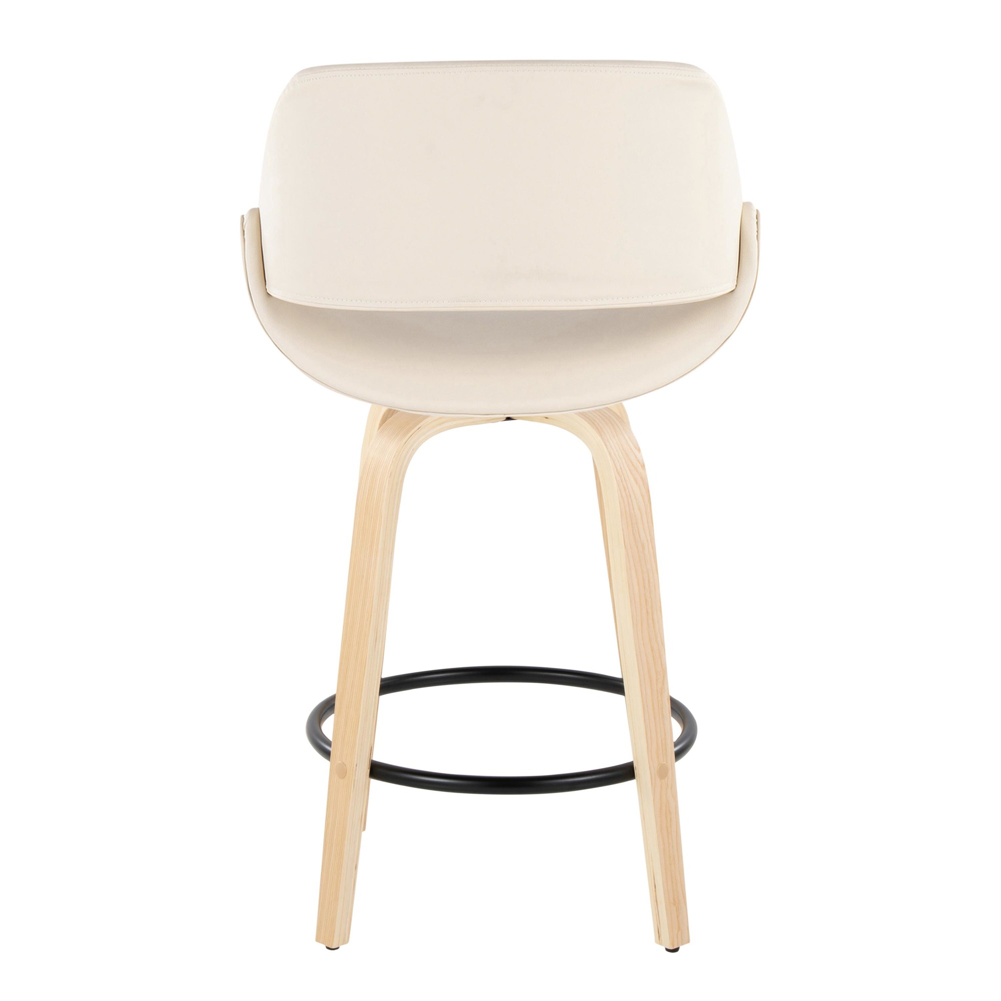 Fabrico 26-Inch Cream Contemporary Swivel Counter Stools (Set of 2) 7 Fabrico 26-Inch Cream Contemporary Swivel Counter Stools (Set of 2) - Image 7