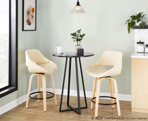 Fabrico 26 Inch Cream Contemporary Swivel Counter Stools Set of 2