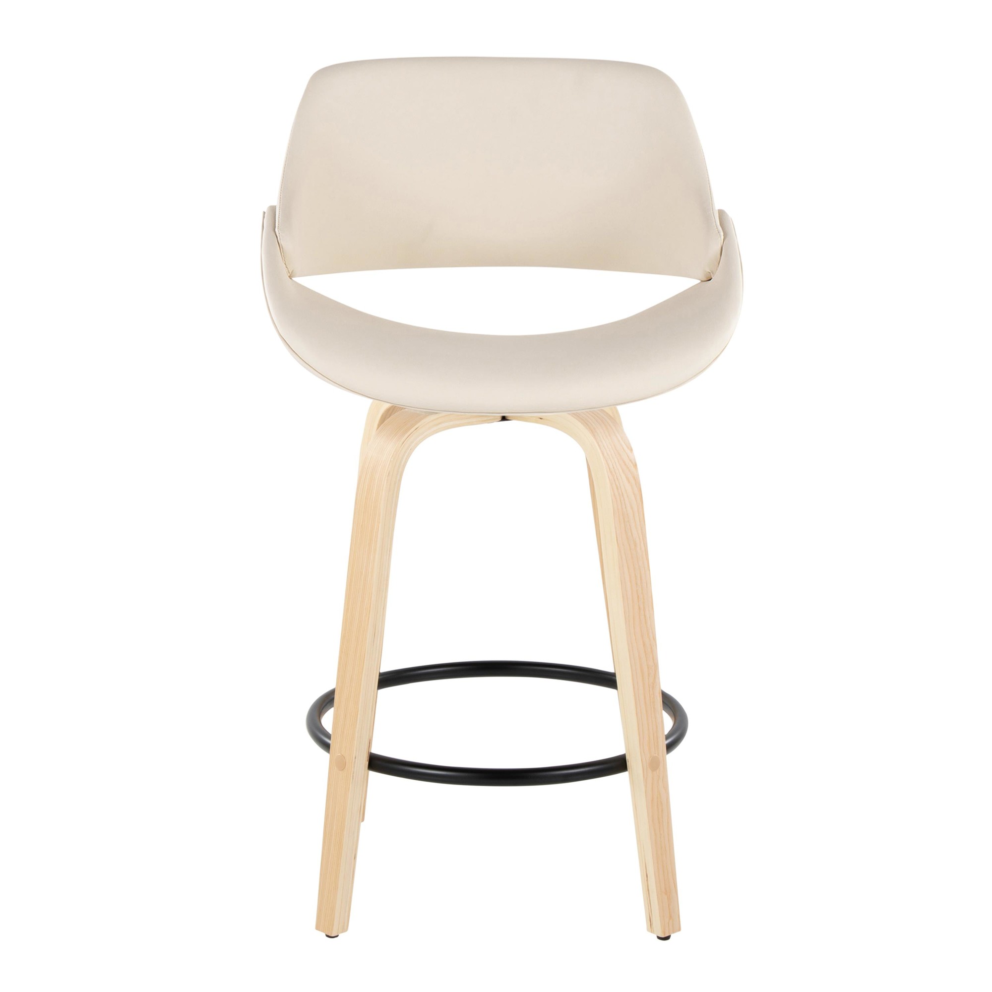 Fabrico 26-Inch Cream Contemporary Swivel Counter Stools (Set of 2) 8 Fabrico 26-Inch Cream Contemporary Swivel Counter Stools (Set of 2) - Image 8