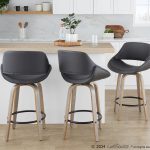 Fabrico 26-Inch Grey Faux Leather Mid-Century Modern Counter Stools (Set of 2) 11 Fabrico 26-Inch Grey Faux Leather Mid-Century Modern Counter Stools (Set of 2)