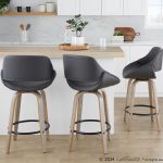 Fabrico 26-Inch Grey Faux Leather Mid-Century Modern Counter Stools (Set of 2) 10 Fabrico 26-Inch Grey Faux Leather Mid-Century Modern Counter Stools (Set of 2)