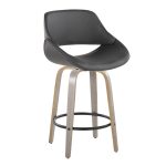 Fabrico 26-Inch Grey Faux Leather Mid-Century Modern Counter Stools (Set of 2) 13 Fabrico 26-Inch Grey Faux Leather Mid-Century Modern Counter Stools (Set of 2)