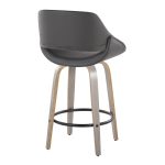 Fabrico 26-Inch Grey Faux Leather Mid-Century Modern Counter Stools (Set of 2) 15 Fabrico 26-Inch Grey Faux Leather Mid-Century Modern Counter Stools (Set of 2)