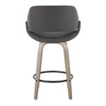 Fabrico 26-Inch Grey Faux Leather Mid-Century Modern Counter Stools (Set of 2) 16 Fabrico 26-Inch Grey Faux Leather Mid-Century Modern Counter Stools (Set of 2)