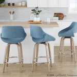 Fabrico 26-Inch Light Grey Blue Noise Contemporary Counter Stools (Set of 2) 10 Fabrico 26-Inch Light Grey Blue Noise Contemporary Counter Stools (Set of 2)