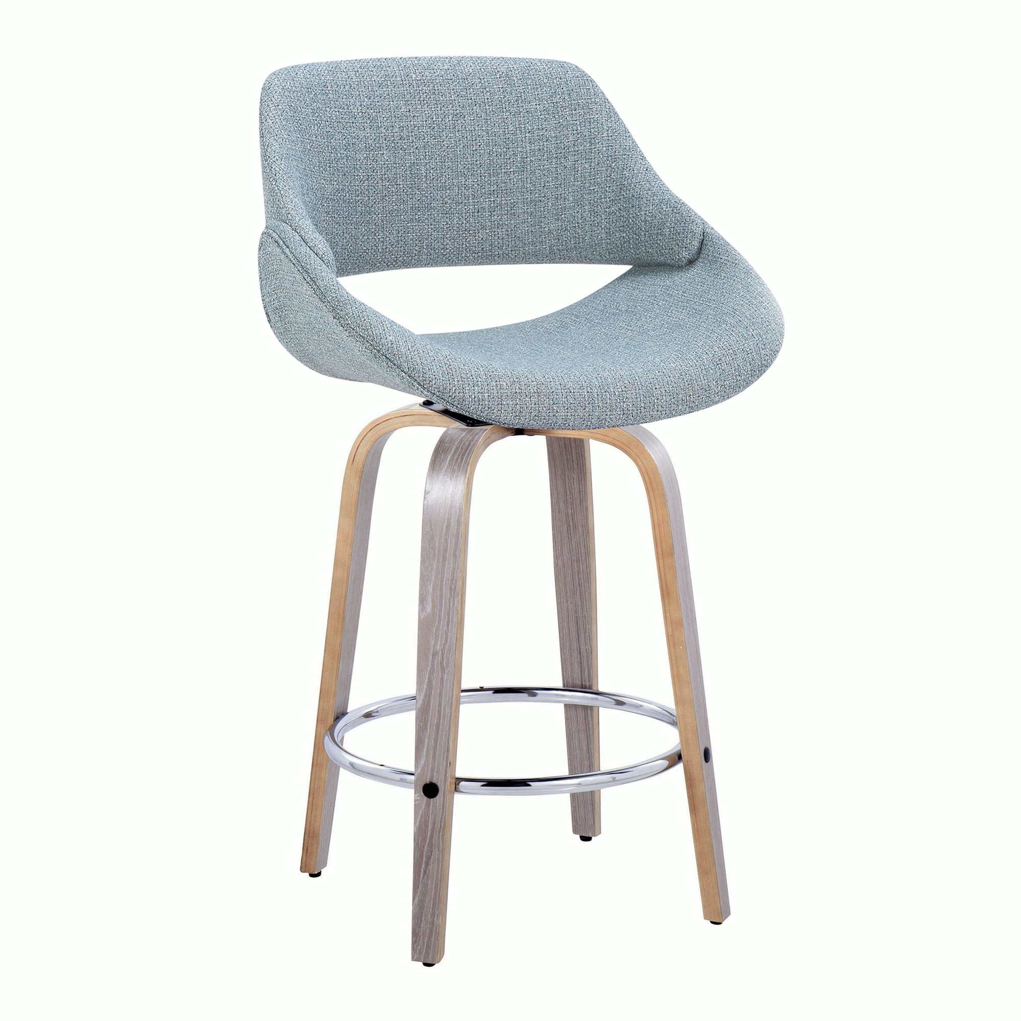 Fabrico 26-Inch Light Grey Blue Noise Contemporary Counter Stools (Set of 2) 4 Fabrico 26-Inch Light Grey Blue Noise Contemporary Counter Stools (Set of 2) - Image 4