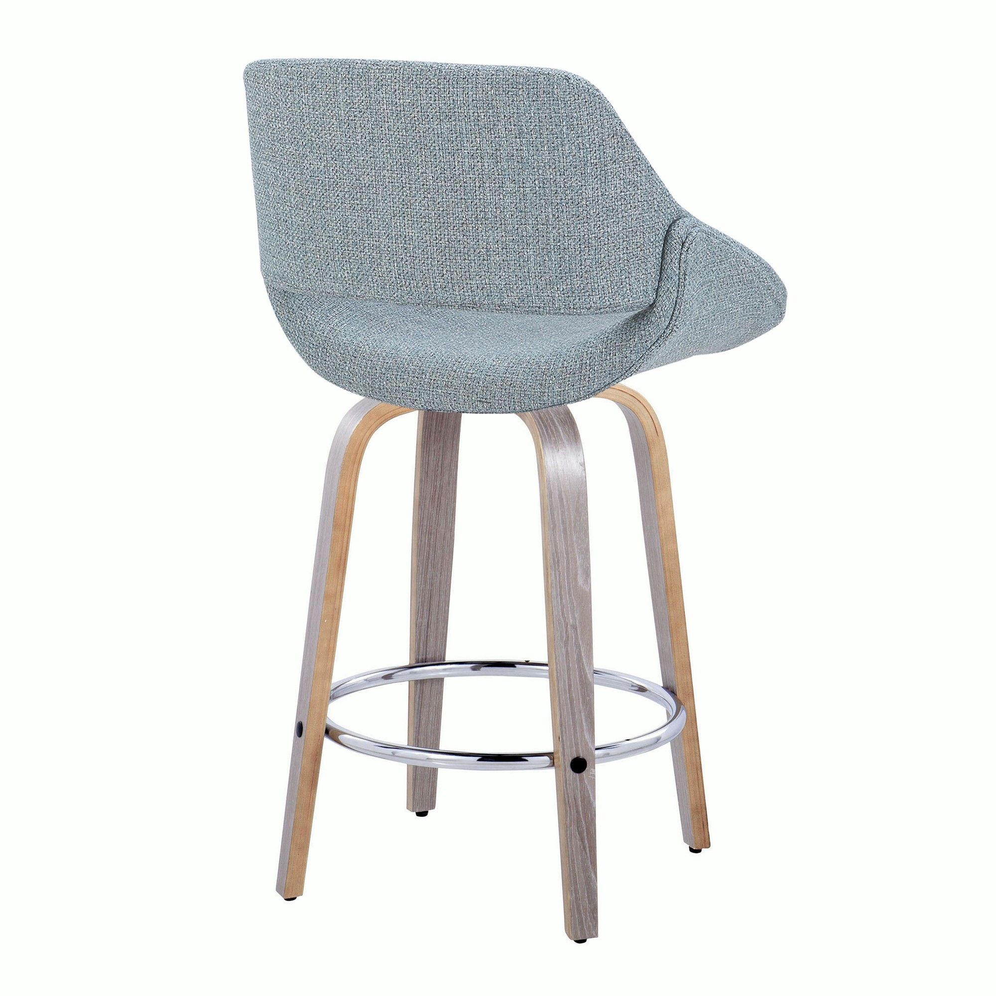 Fabrico 26-Inch Light Grey Blue Noise Contemporary Counter Stools (Set of 2) 6 Fabrico 26-Inch Light Grey Blue Noise Contemporary Counter Stools (Set of 2) - Image 6