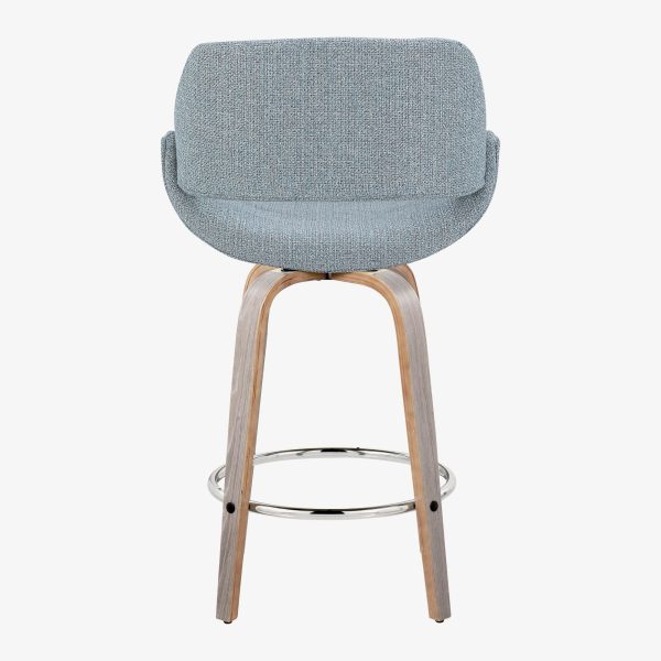 Fabrico 26 Inch Light Grey Blue Noise Contemporary Counter Stools Set of 2 6