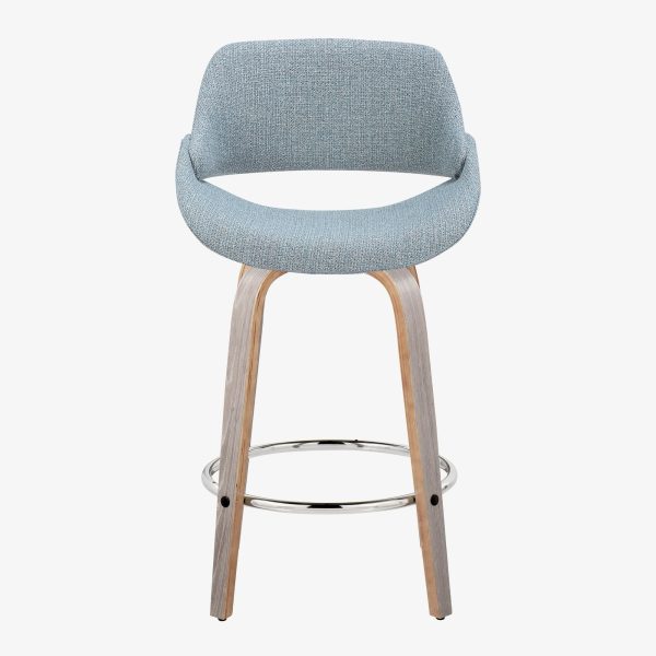 Fabrico 26 Inch Light Grey Blue Noise Contemporary Counter Stools Set of 2 7