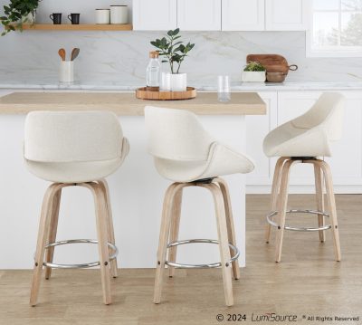 Fabrico 26-Inch Mid-Century Modern Swivel Counter Stools (Set of 2) (Set of 2)