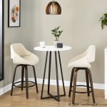 Fabrico 26-Inch Mid-Century Modern Swivel Counter Stools in Walnut and Cream Fabric (Set of 2) (Set of 2) 14 Fabrico 26-Inch Mid-Century Modern Swivel Counter Stools in Walnut and Cream Fabric (Set of 2) (Set of 2)