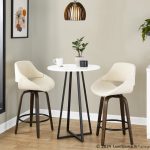 Fabrico 26-Inch Mid-Century Modern Swivel Counter Stools in Walnut and Cream Fabric (Set of 2) (Set of 2) 15 Fabrico 26-Inch Mid-Century Modern Swivel Counter Stools in Walnut and Cream Fabric (Set of 2) (Set of 2)