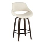 Fabrico 26-Inch Mid-Century Modern Swivel Counter Stools in Walnut and Cream Fabric (Set of 2) (Set of 2) 17 Fabrico 26-Inch Mid-Century Modern Swivel Counter Stools in Walnut and Cream Fabric (Set of 2) (Set of 2)