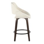 Fabrico 26-Inch Mid-Century Modern Swivel Counter Stools in Walnut and Cream Fabric (Set of 2) (Set of 2) 18 Fabrico 26-Inch Mid-Century Modern Swivel Counter Stools in Walnut and Cream Fabric (Set of 2) (Set of 2)
