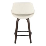 Fabrico 26-Inch Mid-Century Modern Swivel Counter Stools in Walnut and Cream Fabric (Set of 2) (Set of 2) 20 Fabrico 26-Inch Mid-Century Modern Swivel Counter Stools in Walnut and Cream Fabric (Set of 2) (Set of 2)